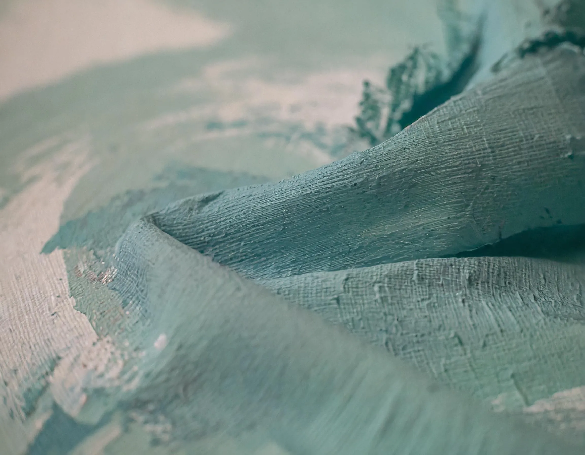 paint, fabric, close-up, dusty green blue shades